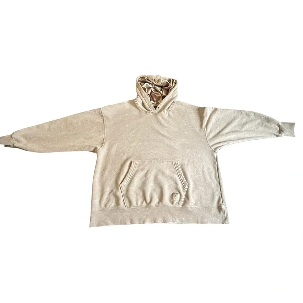 Jordan Satin Lined Hoodie Small Beige Pullover Nike Air